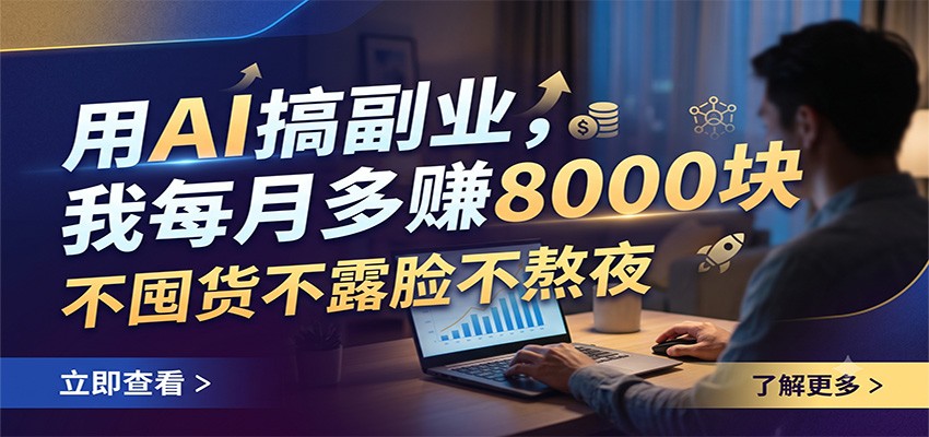 用AI搞副业，我每月多赚8000块，不囤货不露脸不熬夜-百盟网