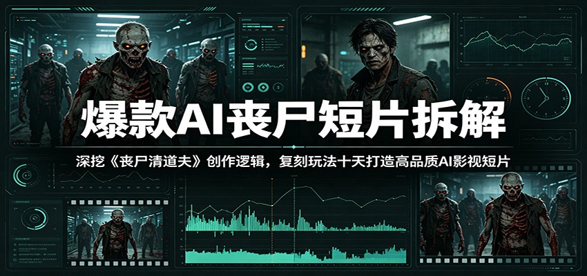 爆款AI丧尸短片拆解:深挖《丧尸清道夫》创作逻辑,复刻玩法快速打造高品质AI影视短片-百盟网