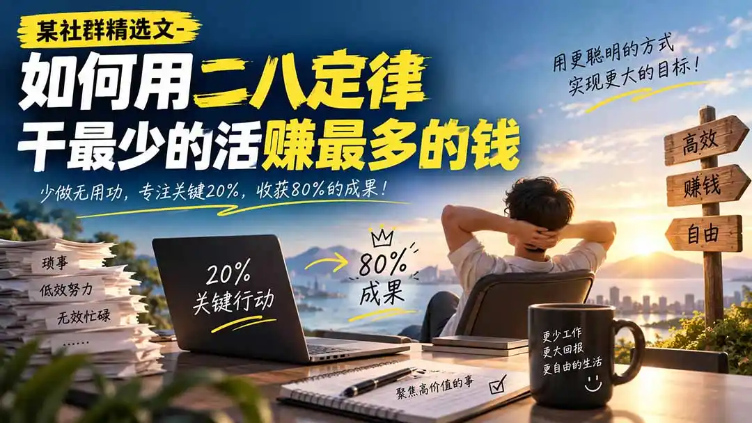 某社群精选文-如何用二八定律干最少的活赚最多的钱-百盟网