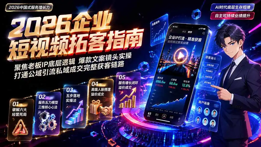 2026AI时代服务增长力实战课-无水印|五力模型三维心法教学,破解门店客源流失低价内卷实现长效业绩增长-百盟网