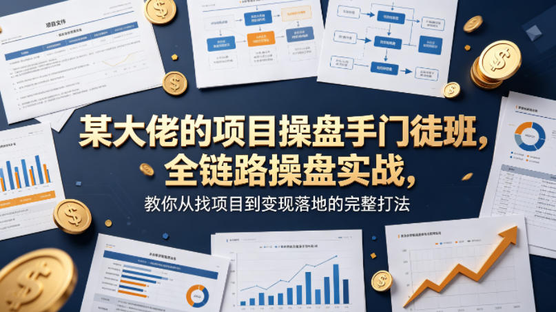 某大佬的项目操盘手门徒班,全链路操盘实战,教你从找项目到变现落地的完整打法-百盟网