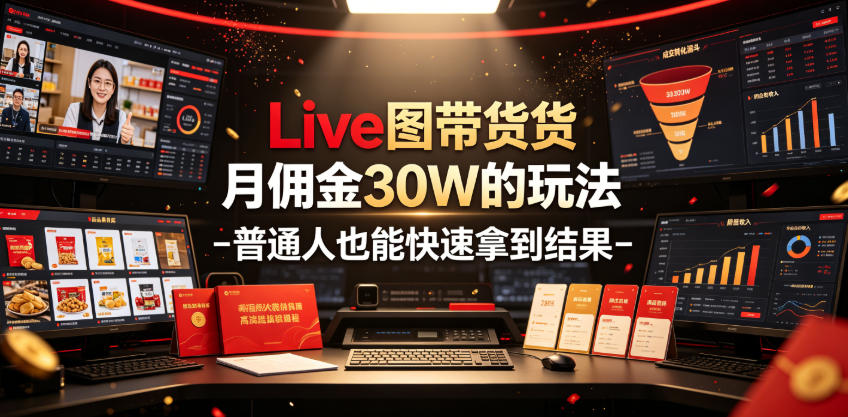 Live图带货月佣金30W的玩法-普通人也能快速拿到结果-百盟网