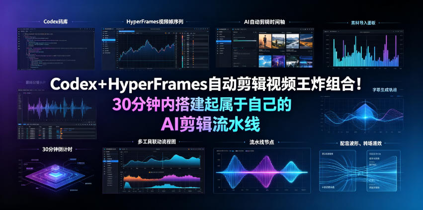 Codex＋HyperFrames自动剪辑视频王炸组合！30分钟内搭建起属于自己的AI剪辑流水线(完整版实操教程手册)-百盟网