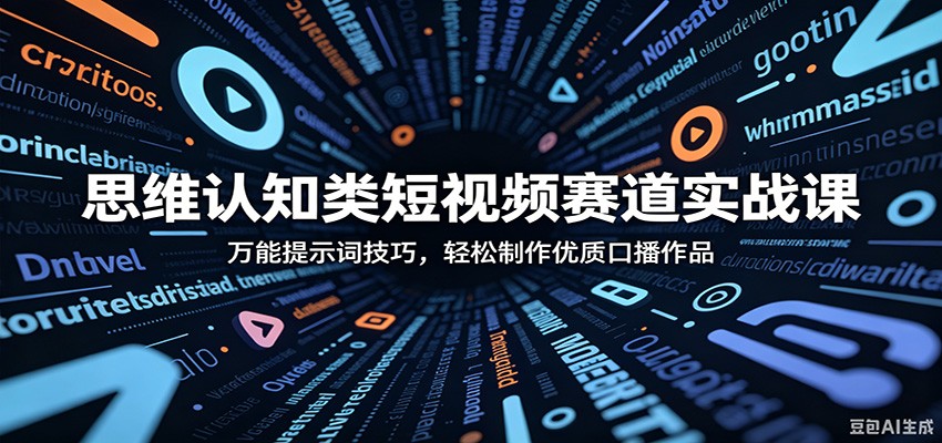 思维认知类短视频赛道实战课：万能提示词技巧，轻松制作优质口播作品-百盟网