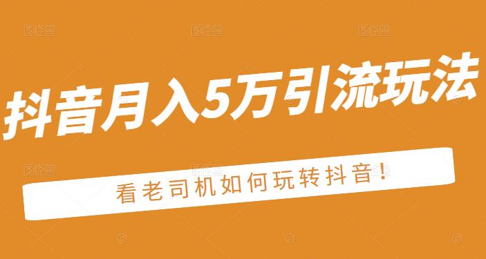 老古董·抖音月入5万引流玩法,看看老司机如何玩转抖音(附赠:抖音另类引流思路)-百盟网