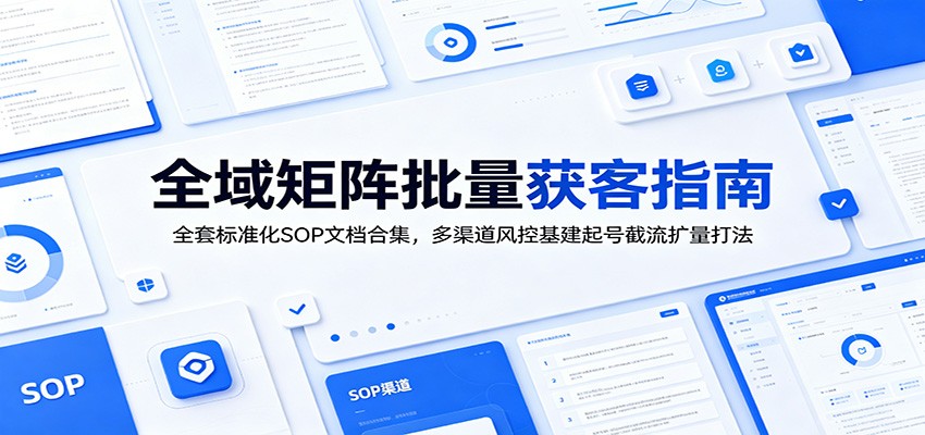 全域矩阵批量获客指南：全套标准化SOP文档合集，多渠道风控基建起号截流扩量打法-百盟网