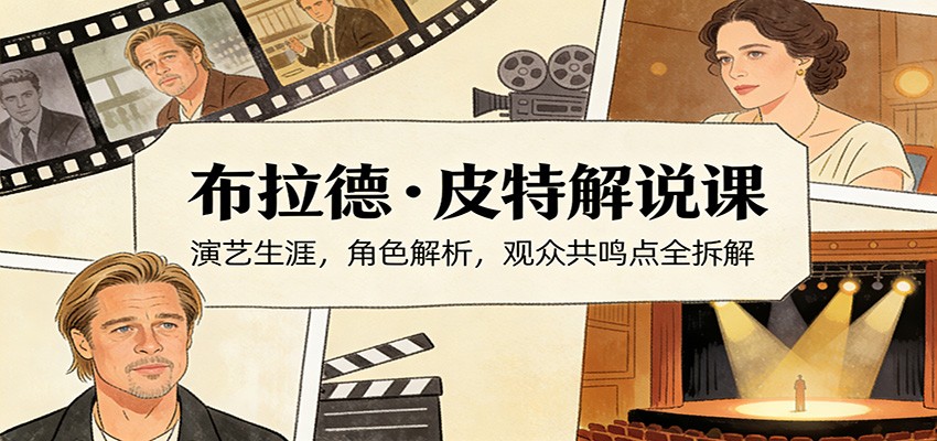 演员说-布拉德.皮特解说课:演艺生涯,角色解析,观众共鸣点全拆解-百盟网