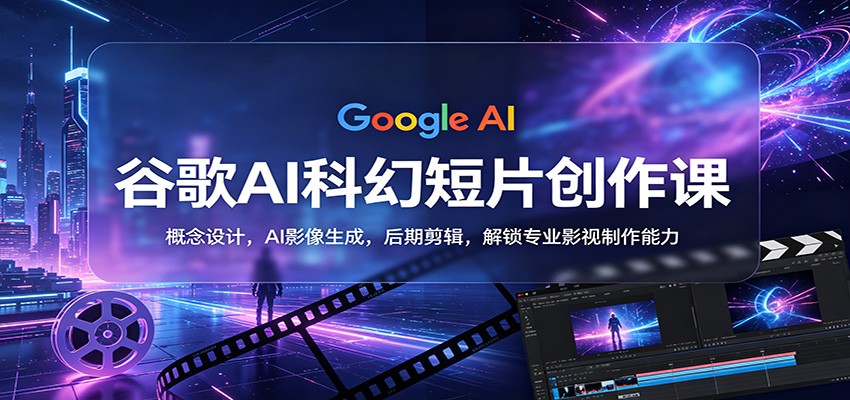 谷歌AI科幻短片创作课:概念设计,AI影像生成,后期剪辑,解锁专业影视制作能力-百盟网
