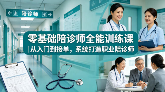 零基础陪诊师全能训练课｜从入门到接单，系统打造职业陪诊师-百盟网