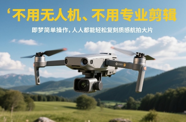不用无人机、不用专业剪辑,即梦简单操作,人人都能轻松复刻质感航拍大片-百盟网
