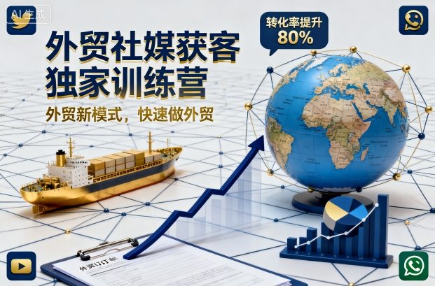 外贸社媒获客独家训练营,外贸新模式,快速做外贸(更新26年4月)