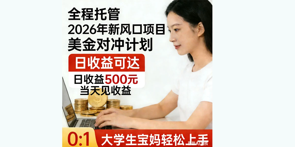 2026 年新风口项目美金对冲计划!大学生宝妈轻松入手