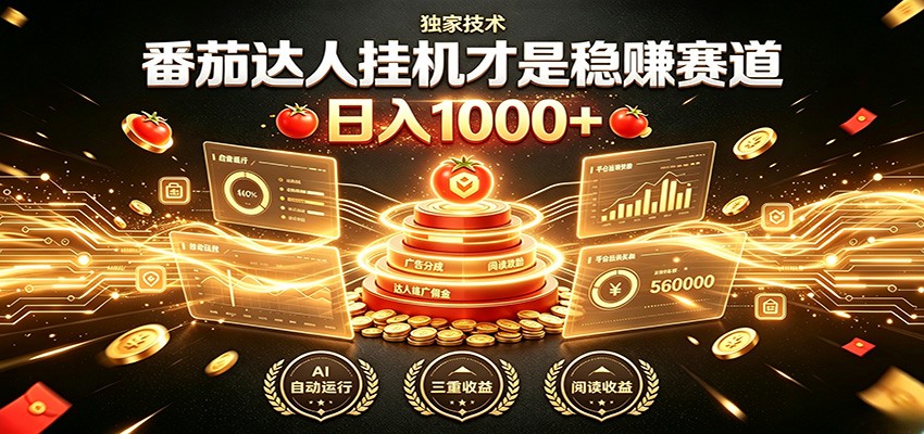 别再瞎找副业!番茄达人挂机才是稳赚赛道 日入1000+-百盟网