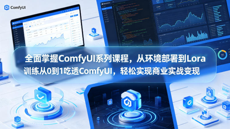 全面掌握ComfyUI系列课程，从环境部署到Lora训练从0到1吃透ComfyUI，轻松实现商业实战变现-百盟网