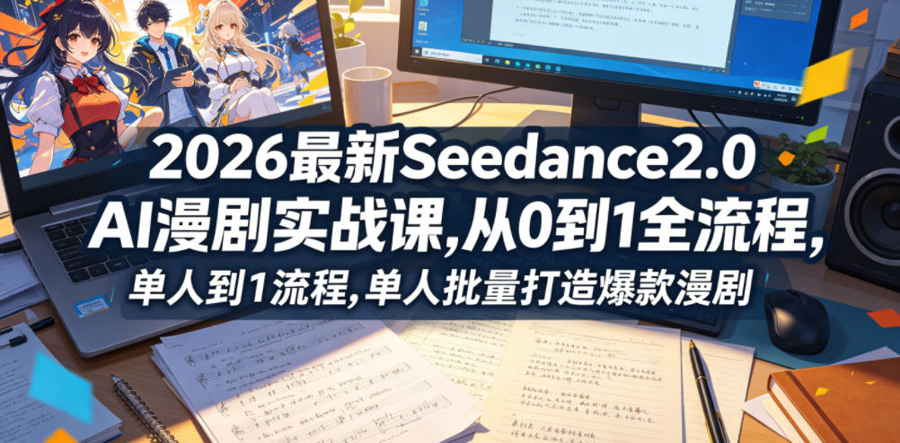 2026最新Seedance2.0 AI漫剧实战课,,从0到1全流程,单人批量打造爆款漫剧-百盟网