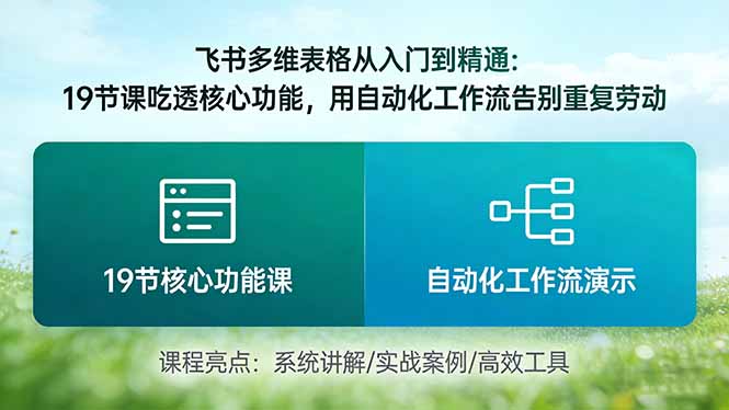 飞书多维表格从入门到精通：19节课吃透核心功能，用自动化工作流告别重复劳动-百盟网