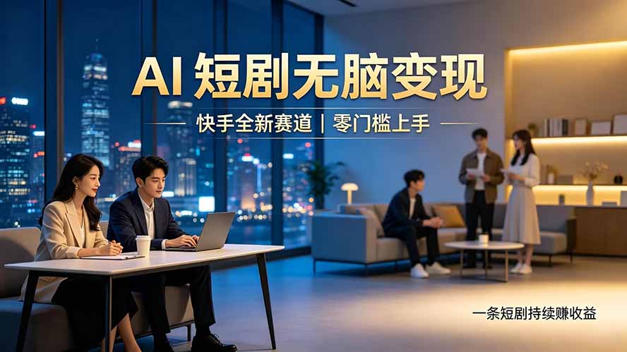 别乱找副业了，快手 AI 短剧零门槛长久被动增收-百盟网