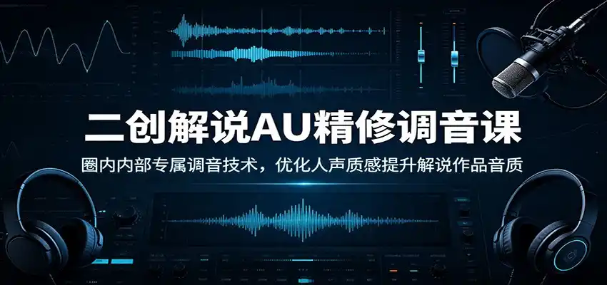 二创解说AU精修调音课:圈内内部专属调音技术,优化人声质感提升解说作品音质-百盟网