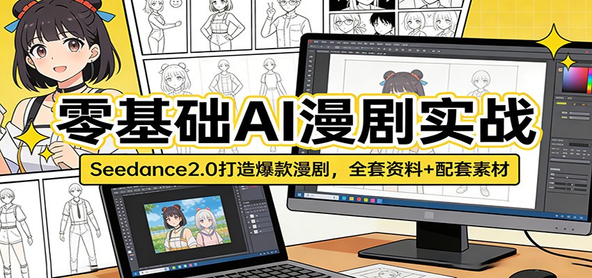 零基础AI漫剧实战:Seedance2.0打造爆款漫剧,全套资料+配套素材-百盟网