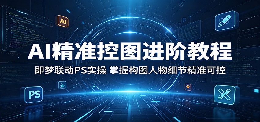 AI精准控图进阶教程：即梦联动PS实操，掌握构图人物细节精准可控-百盟网