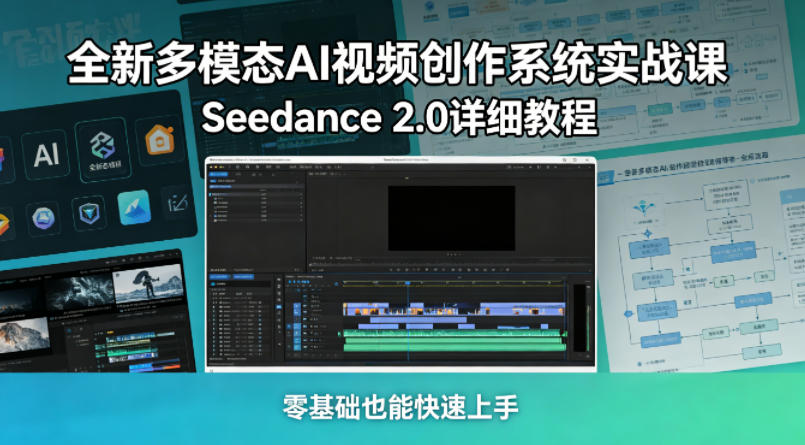 全新多模态AI视频创作系统实战课,Seedance 2.0详细教程,零基础也能快速上手-百盟网