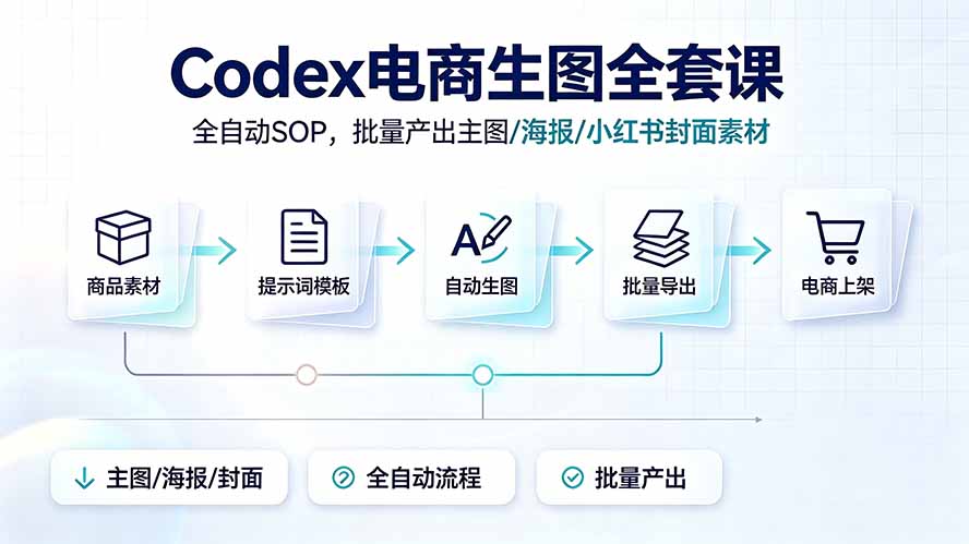 Codex电商生图全套课｜全自动SOP，批量产出主图/海报/小红书封面素材-百盟网