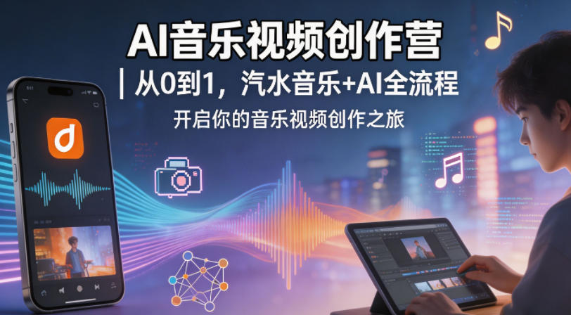 AI音乐视频创作营｜从0到1，汽水音乐+AI全流程，开启你的音乐视频创作之旅-百盟网
