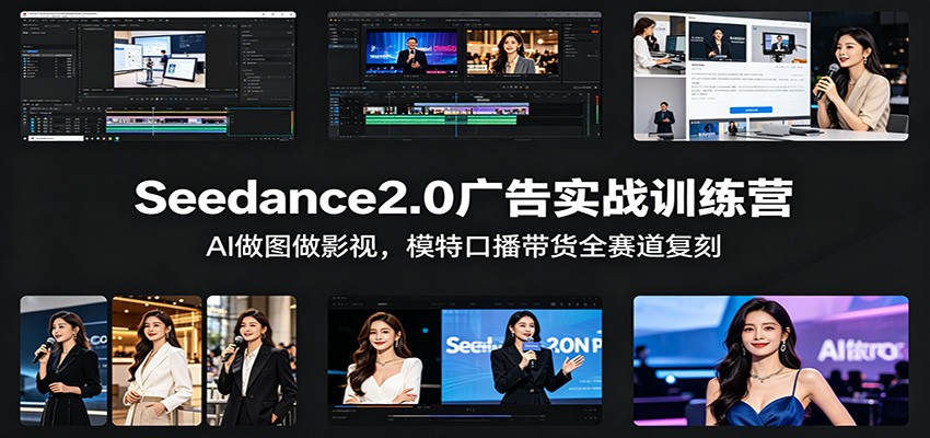 Seedance2.0广告实战训练营：AI做图做影视，模特口播带货全赛道复刻-百盟网