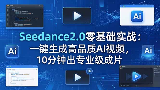 Seedance2.0零基础实战：一键生成高品质AI视频，10分钟出专业级成片-百盟网