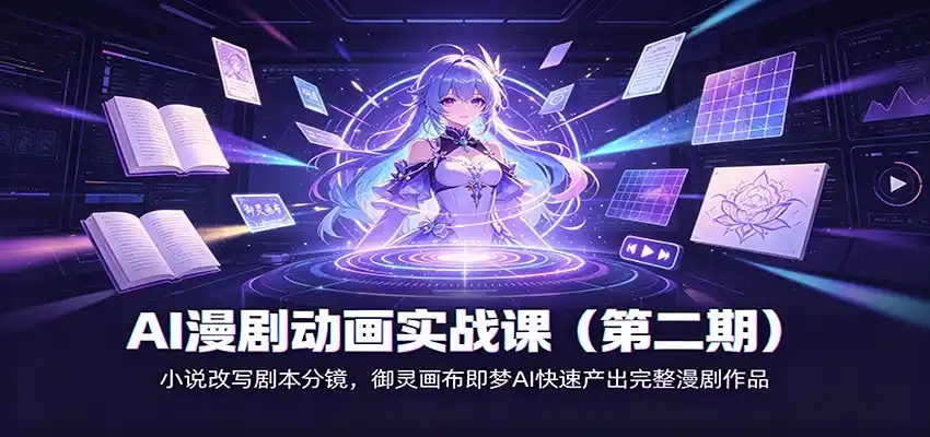 AI漫剧动画实战课(第二期):小说改写剧本分镜,御灵画布即梦AI快速产出完整漫剧作品-百盟网