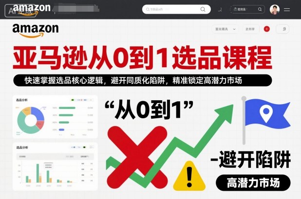 亚马逊从0到1选品课程，快速掌握选品核心逻辑，避开同质化陷阱，精准锁定高潜力市场(更新)-百盟网