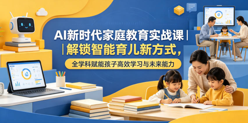 AI新时代家庭教育实战课｜解锁智能育儿新方式，全学科赋能孩子高效学习与未来能力-百盟网