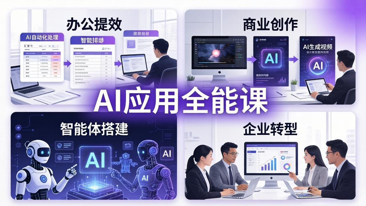 AIGC 应用师全能课-更新:办公提效、商业创作、智能体搭建、企业转型,一站式学会AI应用-百盟网