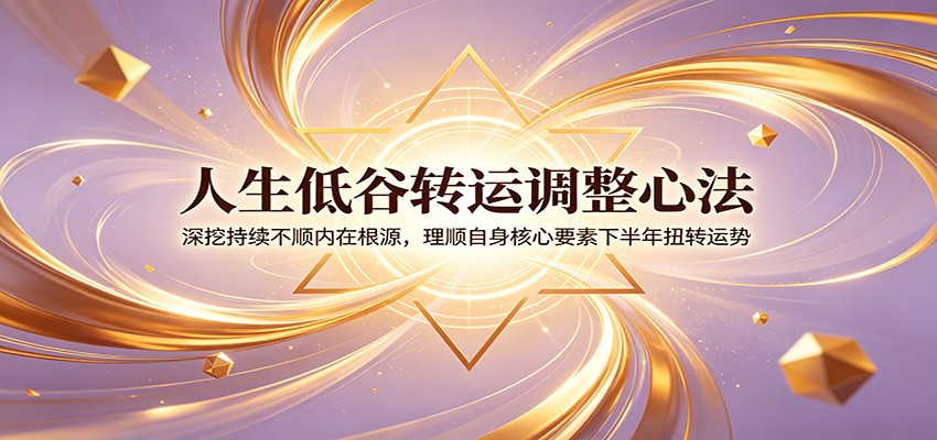人生低谷转运调整心法:深挖持续不顺内在根源,理顺自身核心要素下半年扭转运势-百盟网