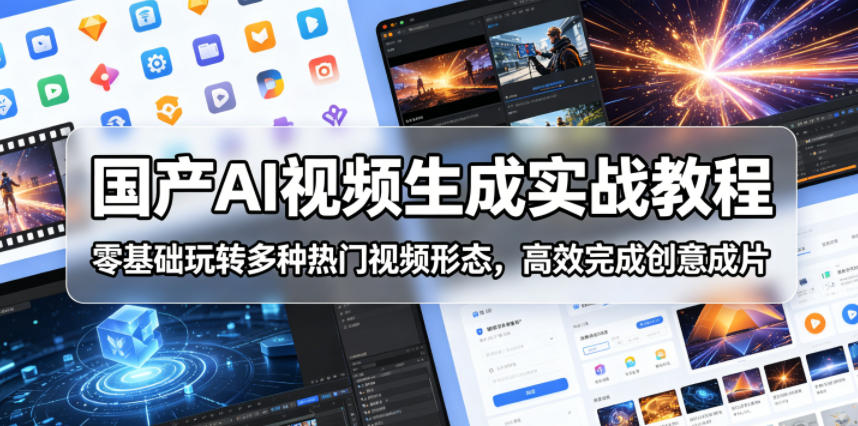 国产AI视频生成实战教程，零基础玩转多种热门视频形态，高效完成创意成片-百盟网