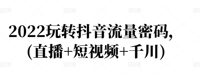 2022玩转抖音流量密码,(直播+短视频+千川)