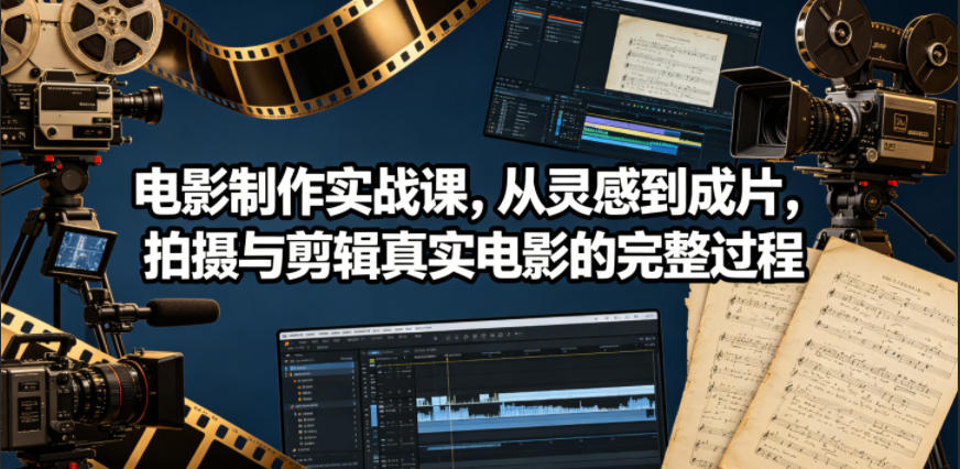 电影制作实战课,从灵感到成片,拍摄与剪辑真实电影的完整过程【原创双语字幕】-百盟网