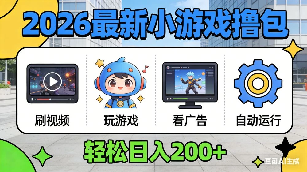 2026 年最新小游戏自动撸包!独家技术日入 200+,矩阵放大躺赚!