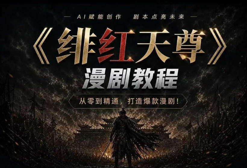 绯红天尊AI漫剧系统教程|从零入门到精通,工具运用+剧本创作+爆款逻辑+提示词素材+镜头剪辑,全套爆款漫剧落地实战课-百盟网