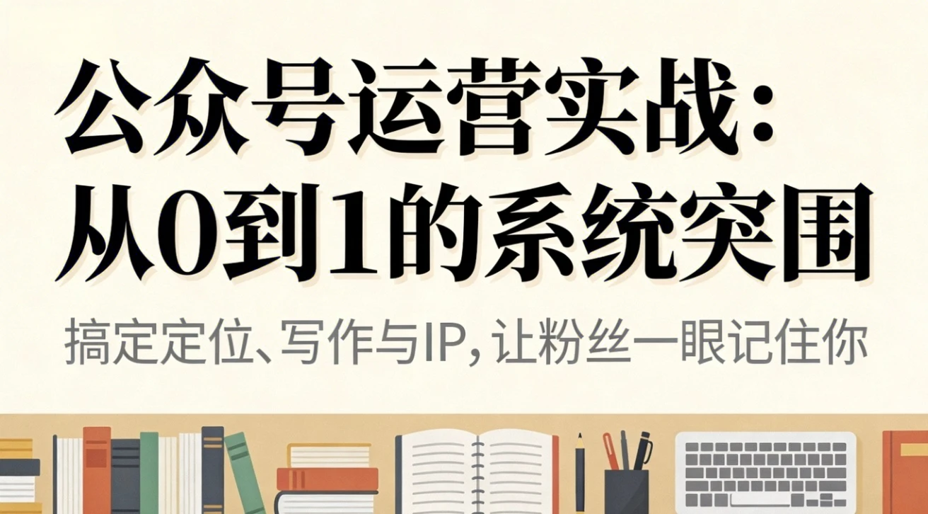 公众号运营实战:从 0 到 1 的系统突围,搞定定位、写作与 IP,让粉丝一眼记住你