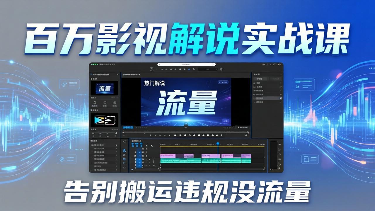 百万影视解说实战课:告别搬运违规没流量,AI文案+配音+剪映,做出能上热门的解说视频-百盟网