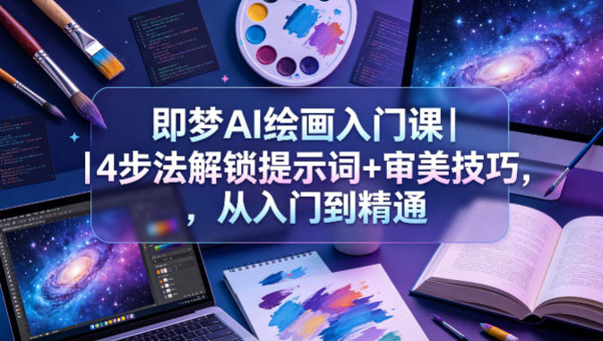 即梦AI绘画入门课|4步法解锁提示词+审美技巧,从入门到精通-百盟网