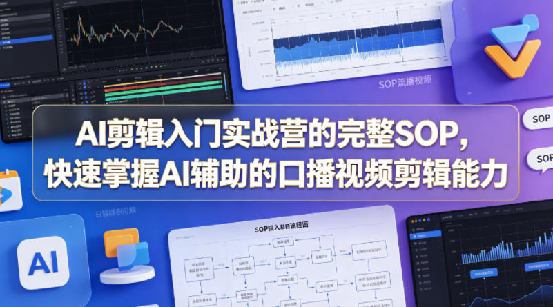 AI剪辑入门实战营的完整SOP，快速掌握AI辅助的口播视频剪辑能力-百盟网