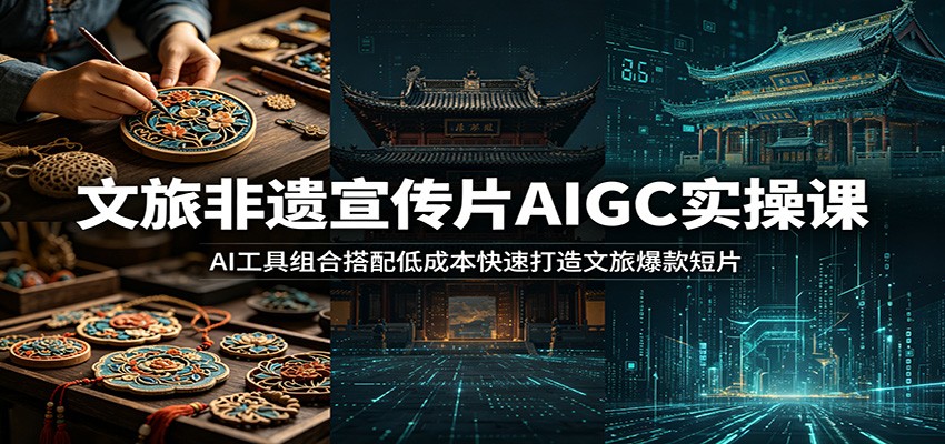 文旅非遗宣传片AIGC实操课：AI工具组合搭配低成本快速打造文旅爆款短片-百盟网