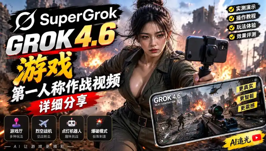 Grok 4.6也能做游戏？第一人称作战视频实测｜玩法详细讲解-百盟网