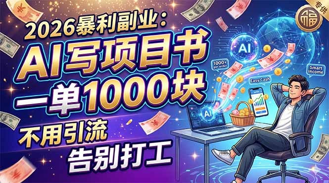 2026暴利副业:AI 写项目书,一单 1000 块,不用引流,告别打工-百盟网