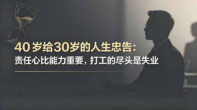 付费文章：40岁给30岁的人生忠告：责任心比能力重要，打工的尽头是失业-百盟网