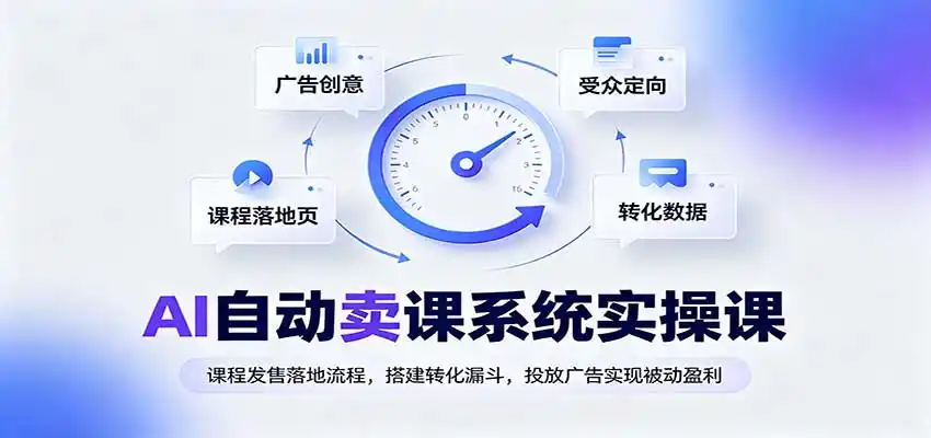 AI自动卖课系统实操课：课程发售落地流程，搭建转化漏斗，投放广告实现被动盈利-百盟网