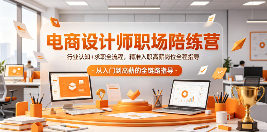 电商设计师职场陪练营,行业认知+求职全流程,精准入职高薪岗位全程指导