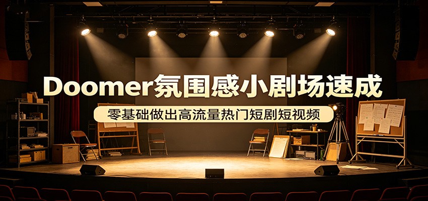 Doomer氛围感小剧场速成，零基础做出高流量热门短剧短视频-百盟网